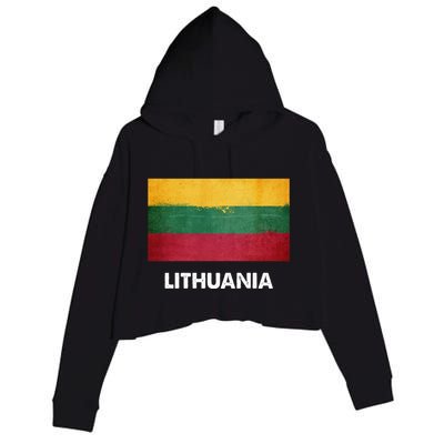 Lithuanian Lithuania Flag Swea Crop Fleece Hoodie