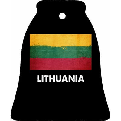 Lithuanian Lithuania Flag Swea Ceramic Bell Ornament