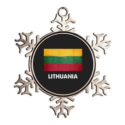 Lithuanian Lithuania Flag Swea Metallic Star Ornament