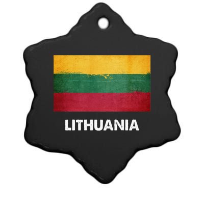 Lithuanian Lithuania Flag Swea Ceramic Star Ornament