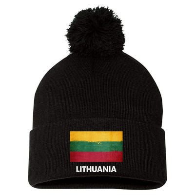 Lithuanian Lithuania Flag Swea Pom Pom 12in Knit Beanie