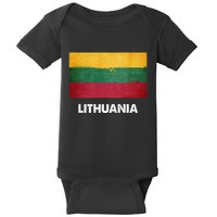 Lithuanian Lithuania Flag Swea Baby Bodysuit