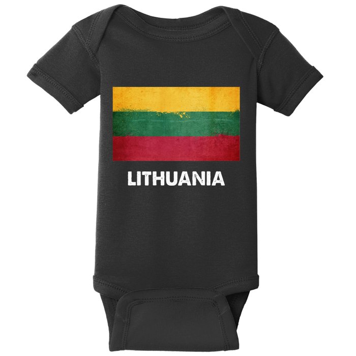 Lithuanian Lithuania Flag Swea Baby Bodysuit