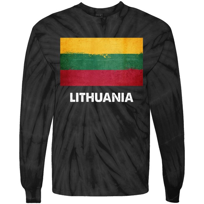 Lithuanian Lithuania Flag Swea Tie-Dye Long Sleeve Shirt