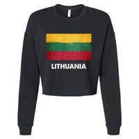 Lithuanian Lithuania Flag Swea Cropped Pullover Crew