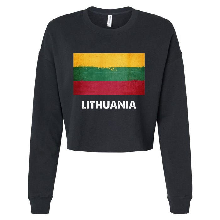 Lithuanian Lithuania Flag Swea Cropped Pullover Crew