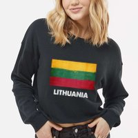 Lithuanian Lithuania Flag Swea Cropped Pullover Crew