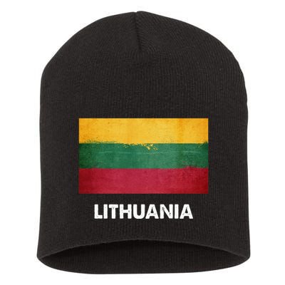 Lithuanian Lithuania Flag Swea Short Acrylic Beanie