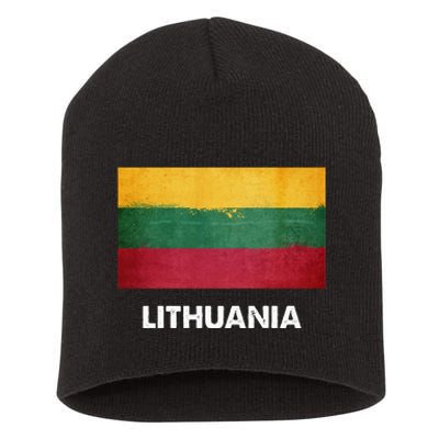 Lithuanian Lithuania Flag Swea Short Acrylic Beanie