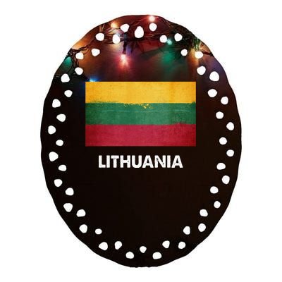 Lithuanian Lithuania Flag Swea Ceramic Oval Ornament