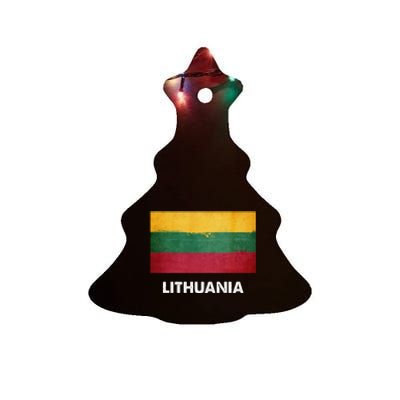 Lithuanian Lithuania Flag Swea Ceramic Tree Ornament