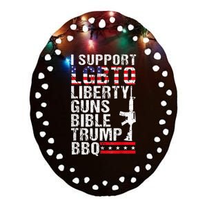 Lgbtq Liberty Guns Bible Trump Bbq Ceramic Oval Ornament