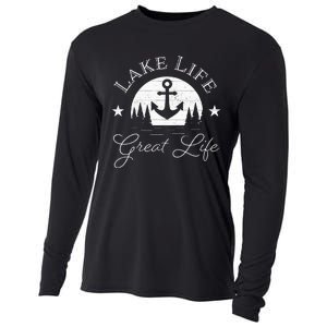 Lake Life Great Life On Water Good Nature Living Happiness Cooling Performance Long Sleeve Crew