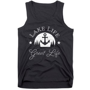 Lake Life Great Life On Water Good Nature Living Happiness Tank Top