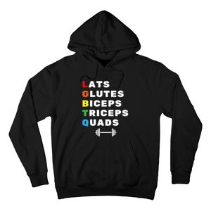 Lgbtq Lats Glutes Biceps Triceps Quads Weightlifting Hoodie