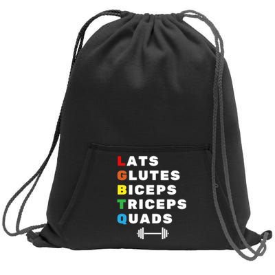 Lgbtq Lats Glutes Biceps Triceps Quads Weightlifting Sweatshirt Cinch Pack Bag