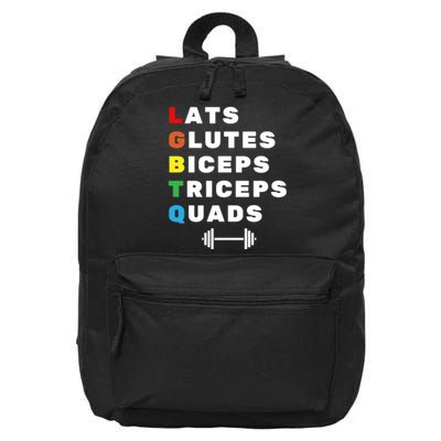 Lgbtq Lats Glutes Biceps Triceps Quads Weightlifting 16 in Basic Backpack