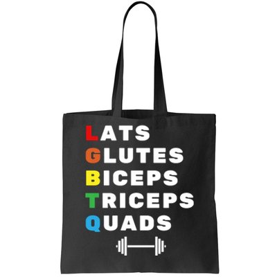 Lgbtq Lats Glutes Biceps Triceps Quads Weightlifting Tote Bag