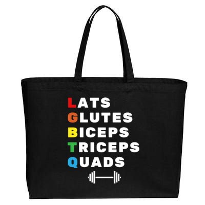 Lgbtq Lats Glutes Biceps Triceps Quads Weightlifting Cotton Canvas Jumbo Tote