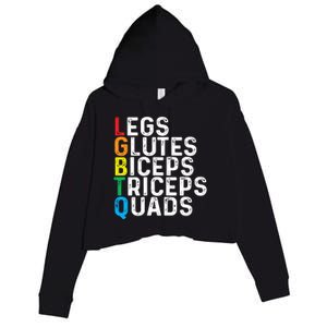 Lgbtq Legs Glutes Biceps Triceps Quads Gay Gym Exercise Crop Fleece Hoodie