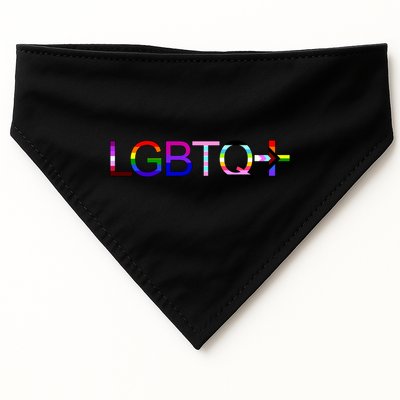 LGBTQ + Lesbian Gay Bi Transgender Queer Rainbow Logo USA-Made Doggie Bandana
