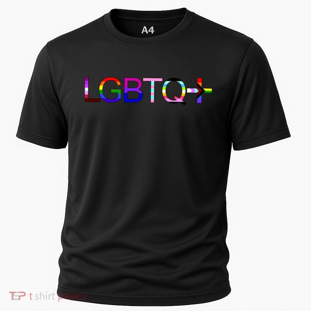LGBTQ + Lesbian Gay Bi Transgender Queer Rainbow Logo Cooling Performance Crew T-Shirt