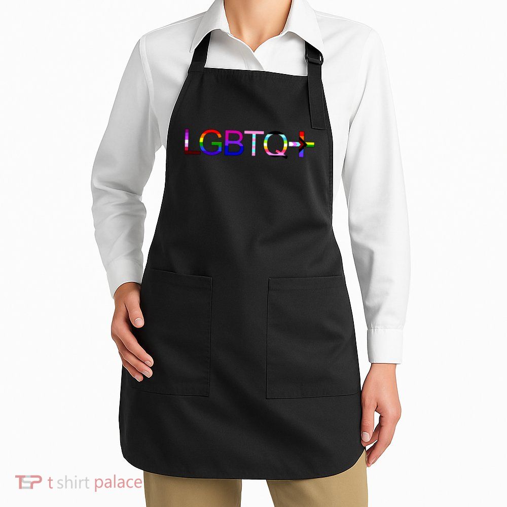 LGBTQ + Lesbian Gay Bi Transgender Queer Rainbow Logo Apron