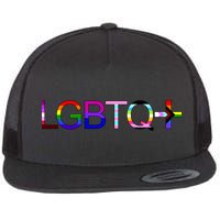 LGBTQ + Lesbian Gay Bi Transgender Queer Rainbow Logo Flatbill Hat