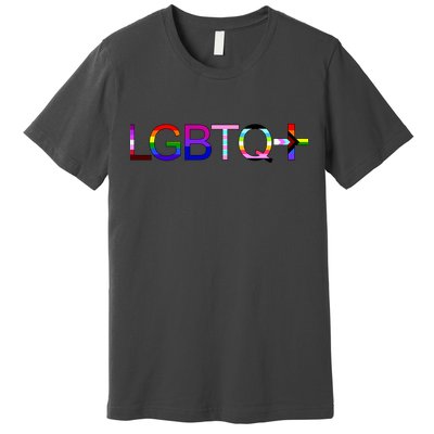 LGBTQ + Lesbian Gay Bi Transgender Queer Rainbow Logo Premium T-Shirt