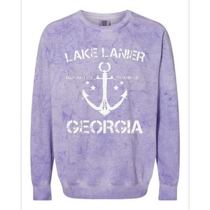 LAKE LANIER GEORGIA Funny Fishing Camping Summer Gift Colorblast Crewneck Sweatshirt