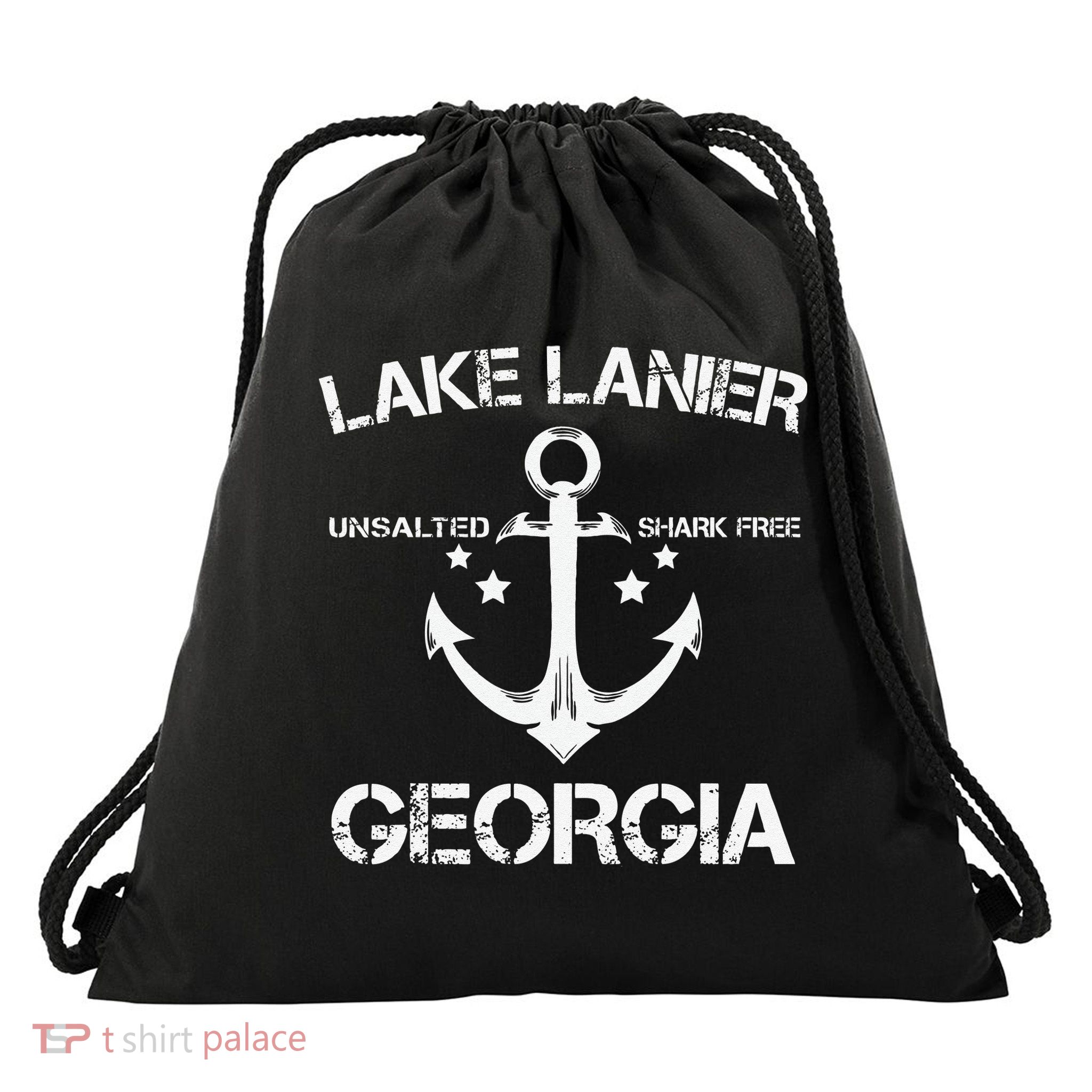 LAKE LANIER GEORGIA Funny Fishing Camping Summer Gift Drawstring Bag