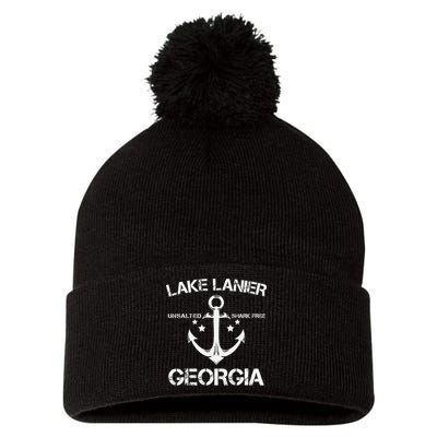 LAKE LANIER GEORGIA Funny Fishing Camping Summer Gift Pom Pom 12in Knit Beanie