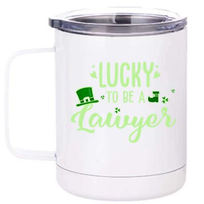 Lucky Lawyer Gift Funny Lawyer Saint Patricks Day Outfit Gift 12 oz Stainless Steel Tumbler Cup