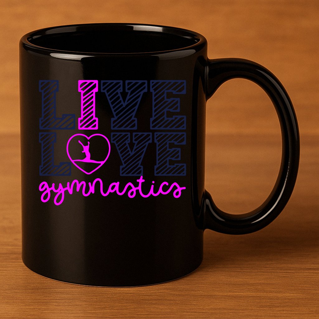 Live Love Gymnastics 11oz C Handle Ceramic Mug