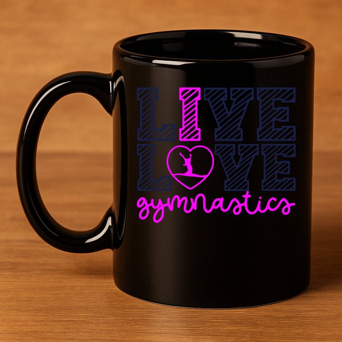 Live Love Gymnastics 11oz C Handle Ceramic Mug