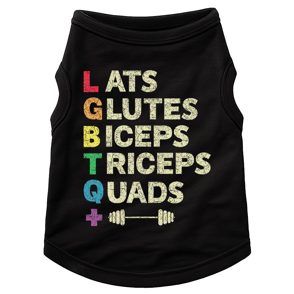 Lgbtq Lats Glutes Biceps Triceps Quads Weightlifting Doggie Tank