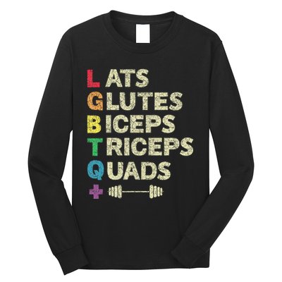 Lgbtq Lats Glutes Biceps Triceps Quads Weightlifting Long Sleeve Shirt