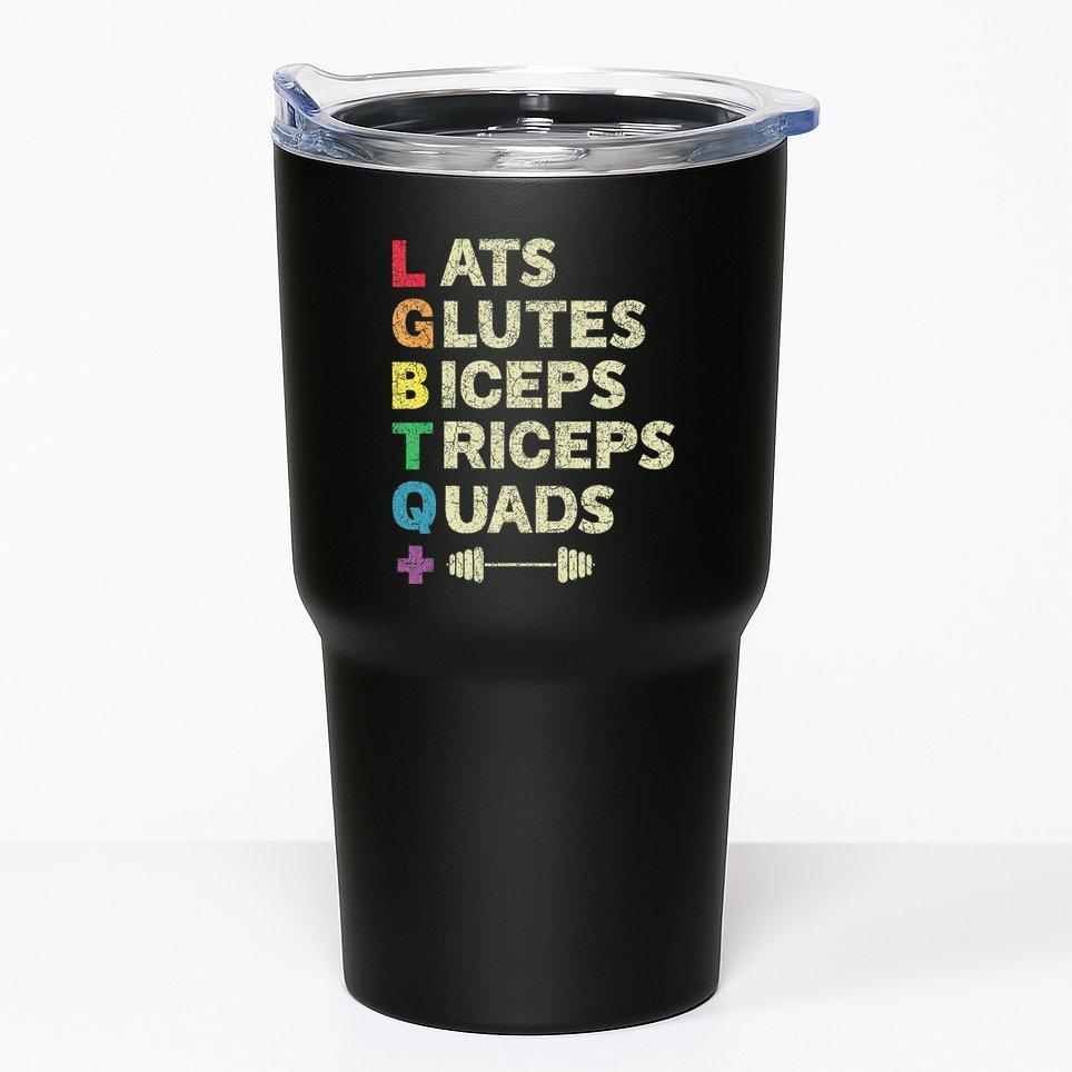 Lgbtq Lats Glutes Biceps Triceps Quads Weightlifting Tumbler