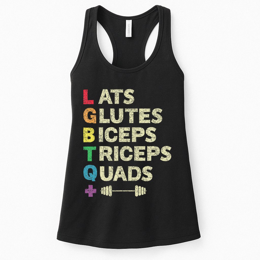 Lgbtq Lats Glutes Biceps Triceps Quads Weightlifting Womens Tank Top