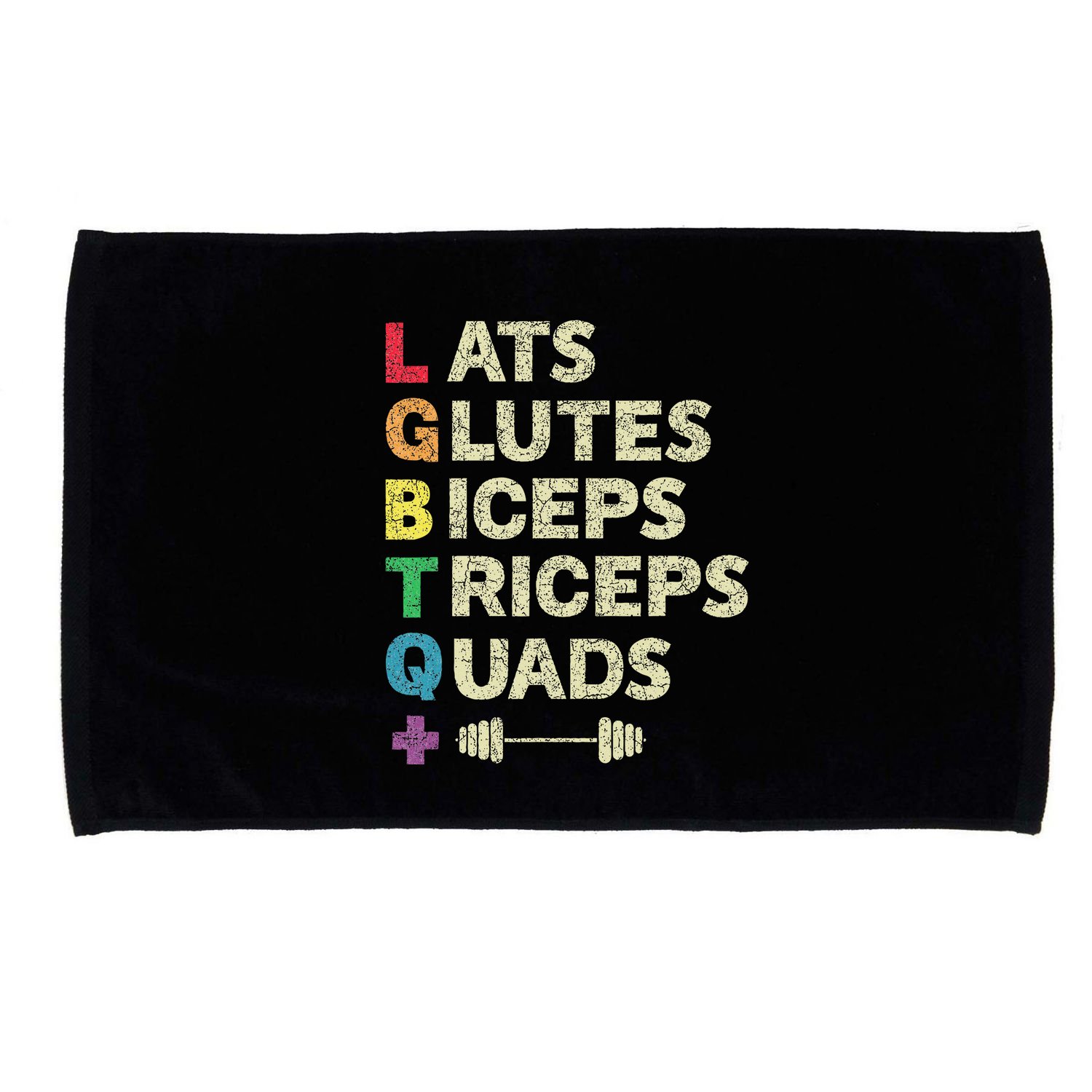 Lgbtq Lats Glutes Biceps Triceps Quads Weightlifting Microfiber Hand Towel