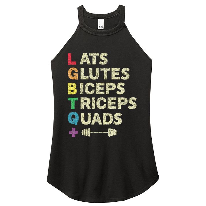 Lgbtq Lats Glutes Biceps Triceps Quads Weightlifting Women's Perfect Tri Rocker Tank