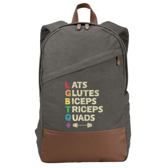 Lgbtq Lats Glutes Biceps Triceps Quads Weightlifting Cotton Canvas Backpack