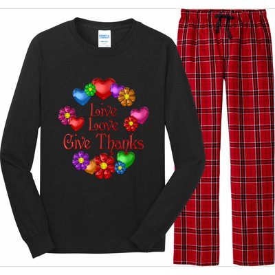 Live Love Give Thanks Gift Long Sleeve Pajama Set