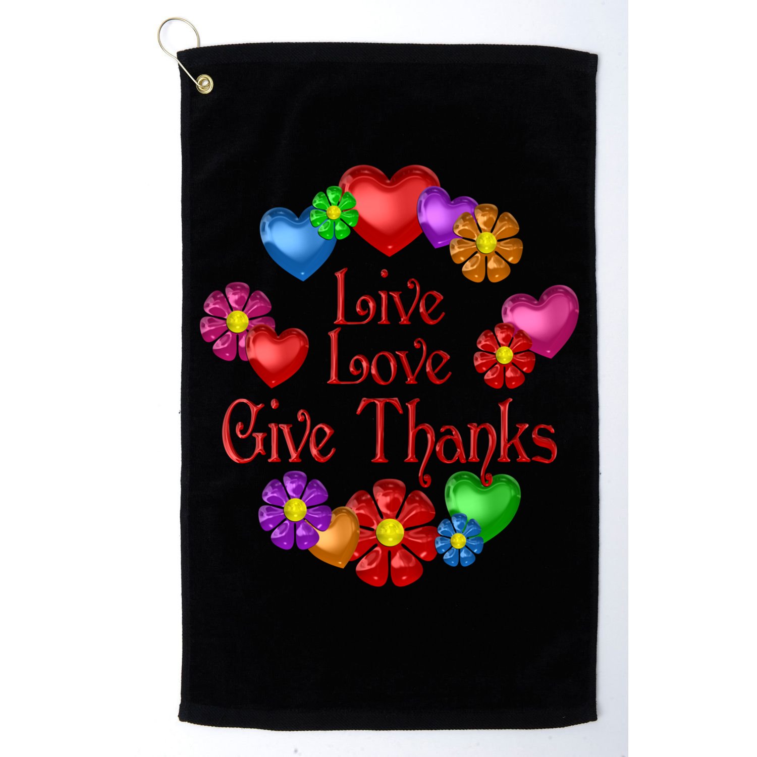 Live Love Give Thanks Gift Golf Towel