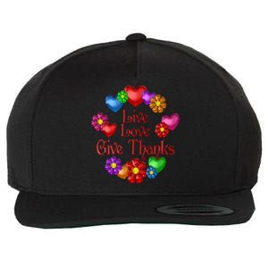 Live Love Give Thanks Gift Wool Snapback Cap