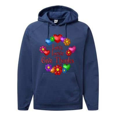 Live Love Give Thanks Gift Performance Fleece Hoodie