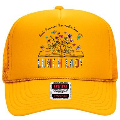 Lunch Lady Gift Teacher Book Wildflower Great Gift High Crown Mesh Back Trucker Hat