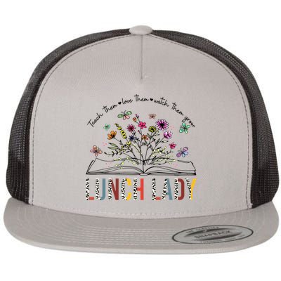 Lunch Lady Gift Teacher Book Wildflower Great Gift Flat Bill Trucker Hat