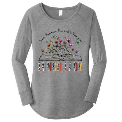 Lunch Lady Gift Teacher Book Wildflower Great Gift Women's Perfect Tri Tunic Long Sleeve Shirt