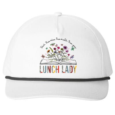 Lunch Lady Gift Teacher Book Wildflower Great Gift Snapback Five-Panel Rope Hat